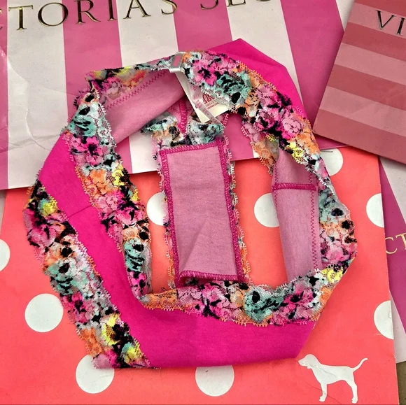 Victoria's Secret PINK VTG Extra Low Rise Cheeky Panty Rainbow Floral Lace NWT - Picture 8 of 13